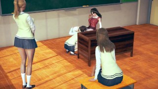 Lo studente lecca la figa dell'insegnante in classe | Due studenti che guardano POV
