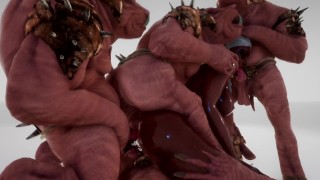 Горячая Черная Девушка x Орки 3D