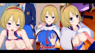 [Хентай-игра Коикацу! ] Займитесь сексом с Touhou Большие сиськи Alice Margatroid. 3DCG Эротическое