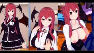 [Хентай-игра Коикацу! ] Займитесь сексом с Touhou Большие сиськи Koakuma. 3DCG Эротическое аниме-вид