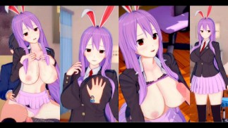 [Хентай-игра Коикацу! ] Займитесь сексом с Touhou Большие сиськи Reisen Udongein Inaba. 3DCG Эротиче