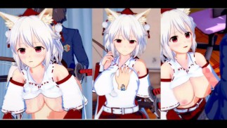 [Хентай-игра Коикацу! ] Займитесь сексом с Touhou Большие сиськи Momiji Inubashiri.3DCG Эротическое