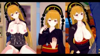 [Хентай-игра Коикацу! ] Займитесь сексом с Touhou Большие сиськи Junko. 3DCG Эротическое аниме-видео
