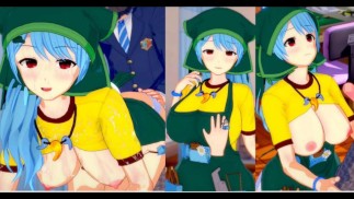 [Хентай-игра Коикацу! ] Займитесь сексом с Touhou Большие сиськи Keiki Haniyasushin.3DCG Эротическое