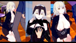 [Хентай-игра Коикацу! ] Займитесь сексом с Fate Большие сиськи Jeanne Alter.3DCG Эротическое аниме-в