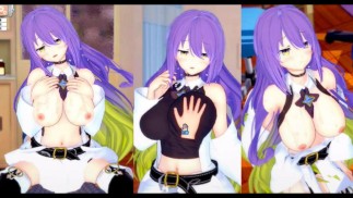 [Хентай-игра Коикацу! ] Займитесь сексом с Большие сиськи Moona Hoshinova.3DCG Эротическое аниме-вид
