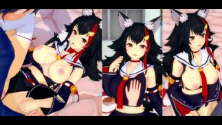 [Хентай-игра Коикацу! ] Займитесь сексом с Большие сиськи Vtuber Ookami Mio.3DCG Эротическое аниме-в