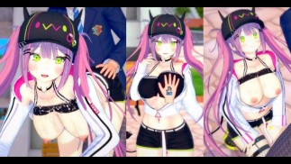 [Хентай-игра Коикацу! ] Займитесь сексом с Большие сиськи Vtuber Tokoyami Towa.3DCG Эротическое аним