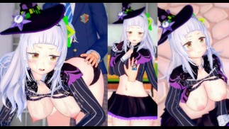 [Хентай-игра Коикацу! ] Займитесь сексом с Большие сиськи Vtuber Murasaki Shion.3DCG Эротическое ани