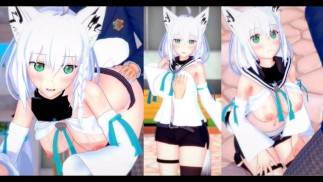[Хентай-игра Коикацу! ] Займитесь сексом с Большие сиськи Vtuber Shirakami Fubuki.3DCG Эротическое