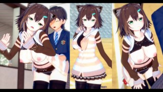[Хентай-игра Коикацу! ] Займитесь сексом с Большие сиськи Vtuber Fumino Tamaki.3DCG Эротическое аним