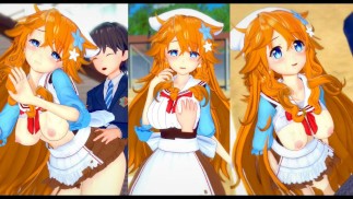 [Хентай-игра Коикацу! ] Займитесь сексом с Большие сиськи Vtuber Otogibara Era.3DCG Эротическое аним