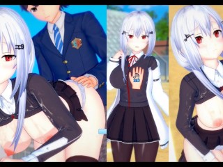 [Хентай-игра Коикацу! ] Займитесь сексом с Большие сиськи Vtuber Hakase Fuyuki.3DCG Эротическое аним