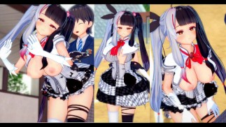 [Хентай-игра Коикацу! ] Займитесь сексом с Большие сиськи Vtuber Yorumi Rena.3DCG Эротическое аниме-