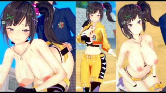[Хентай-игра Коикацу! ] Займитесь сексом с Большие сиськи Vtuber Hayase Sou.3DCG Эротическое аниме-в