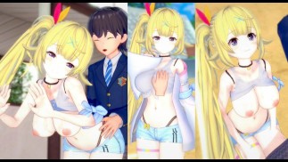 [Хентай-игра Коикацу! ] Займитесь сексом с Большие сиськи Vtuber Hoshikawa Sara.3DCG Эротическое ани
