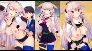 [Хентай-игра Коикацу! ] Займитесь сексом с Большие сиськи Vtuber Mokota Mememe.3DCG Эротическое аним