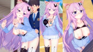 [Хентай-игра Коикацу! ] Займитесь сексом с Большие сиськи Vtuber nyatasha nyanners.3DCG Эротическое