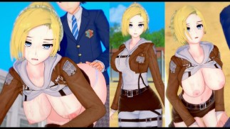 [Хентай-игра Коикацу! ] Займитесь сексом с Большие сиськи Attack on Titan Annie Leonhart.3DCG Эротич