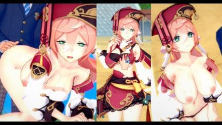 [Хентай-игра Коикацу! ] Займитесь сексом с Большие сиськи Genshin Impact Yanfei.3DCG Эротическое ани