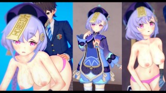 [Хентай-игра Коикацу! ] Займитесь сексом с Большие сиськи Genshin Impact Qiqi.3DCG Эротическое аниме