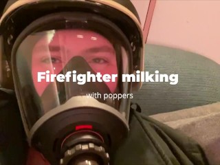 Firefighter being Milked