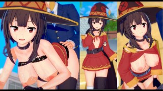 [Хентай-игра Коикацу! ] Займитесь сексом с Большие сиськи KonoSuba Megumin.3DCG Эротическое аниме-ви