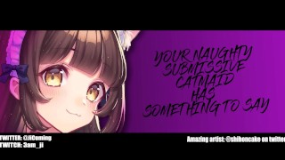 かわいい猫メイドにあなたのボールを押しつぶさせるWill?
