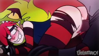 Villano dibujos animados Black sombrero comiendo Demencia