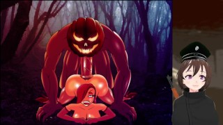 巨大なお尻の赤毛は、ハロウィーンのモンスターに犯された彼女のお尻を手に入れました