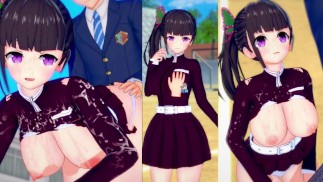 [Gioco Hentai Koikatsu! ]Fai sesso con Grandi tette Demon Slayer Kanao Tsuyuri.Video di anime erotic