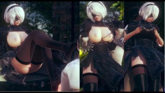 [Hentai Gra Honey Select 2] Uprawiaj seks z Duże cycki Nier Automata 2B.3DCG Erotyczne wideo anime.