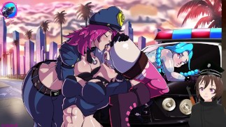レズビアンの公共乱交を持つバイJinxとケイトリン