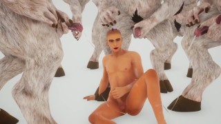 Pelzige Monster ficken einen jungen Twink | Pferdeschwanz im engen Arsch | schwul pelzig
