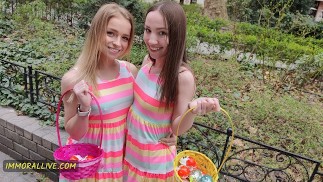 Polowanie na jajka wielkanocne zamienia się w tabu Twardy ostry seks dla Alexy Flexy i Kate Quinn – niemoralna rodzina 