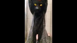 Ted up murrsuiter releaves himself after holding his piss for long time