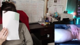 Teacher's anal toy has been controlled during her class