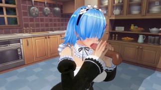 3D HENTAI Rem da dulce mamada con semen