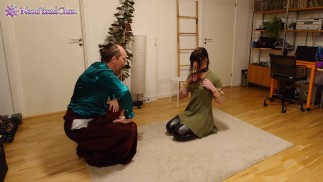¡Shibari y Petplay! Parte 1 La chica está atada;juego de humillación y suspensión;cuerda entrepierna