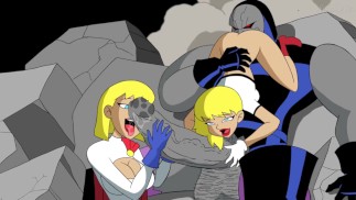 Fucking hard 2 blonde weibliche Superhelden (Supergirl und Powergirl)