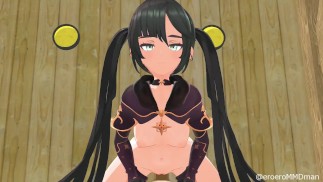 HENTAI GENSHIN IMPACT MONA COWGIRL SEKS ZWART HAAR KLEUR EDIT SMIXIX