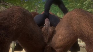 Minotauro cums ENORME carico all'interno del lupo maschio (accoppiamento gay) | Fauna selvatica Peloso