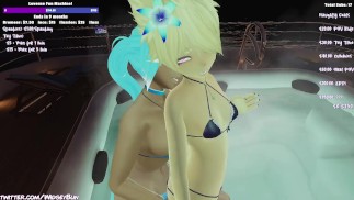 Sprawy stają się parne w strumieniu VR Hot Tub Trans Vtuber