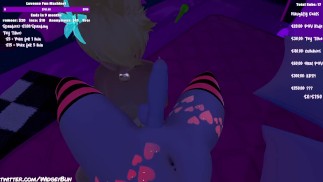 Trans Fox Girl Zostaje Wypełniona Sosem Jagnięcym Na Streamie W VR