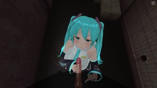 3D HENTAI POV Hatsune Miku mocno ssie twojego kutasa, aż dojdziesz