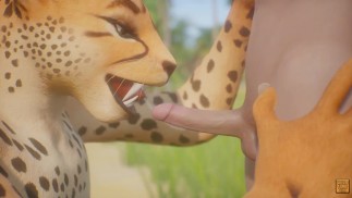 ヒョウの毛皮のような女の子はスキニー Guyをファック