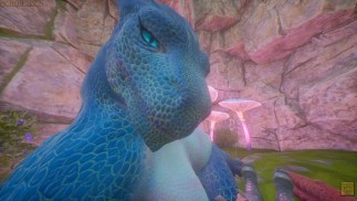 Pelziger Drache Dreier Scalie Mädchen mit Teen Guy