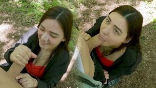 Hermosa chica da mamada rápida en el bosque - MarLyn Chenel