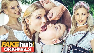 FAKEhub - Des filles excitées de l’Oktoberfest ont un trio orgasmique après la fête
