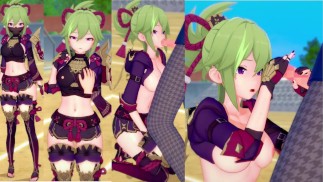 [Хентай-игра Коикацу! ] Займитесь сексом с Большие сиськи Genshin Impact Kuki Shinobu.3DCG Эротическ